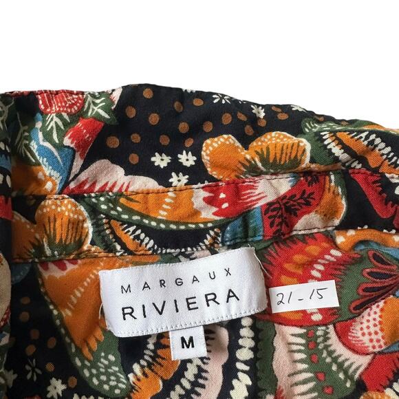 Margaux Riviera Multicolor Batik Collared Maxi Dress Women's Size Medium | 21-15 - Picture 4 of 7